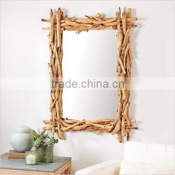 rectangle large driftwood wall mirror primitive