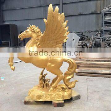 High quality garden decor lifesize antique brass horse statue