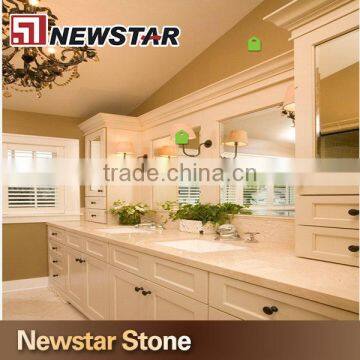 Newstar Galala Beige Bathroom Counter Top Crema Marble Vanity Top with Single Sink