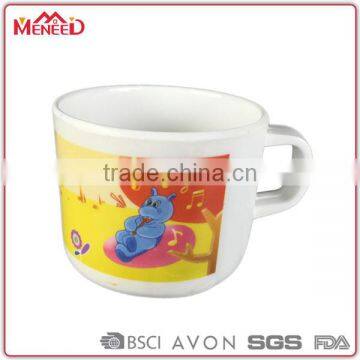 BPA Free Children Safety Plastic Lion and Hippo Printing Kids Melamine Mug photo-2