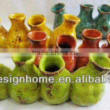 BOTTLE SHAPE CERAMIC PLANTER X 5