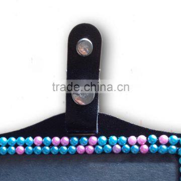 Pink/Blue Pearl Style ID Holder, High Quality Promotion Gift PU Leather Badge Holder With Crystal Gem Decoration photo-2
