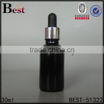 30ml Essential Oil Fragrance Perfume Empty Black Glass Bottle Wholesale Free Sample Aluminum Dropper Cosmetic Packaging photo-3