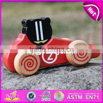 2017 New Design Kids Funny Animals Wooden Toy Cars W04A333 photo-3