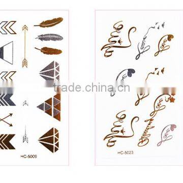 Custom Metallic Tattoo Sticker 3D Gold Foil Water Transfer Tattoo Sticker photo-5