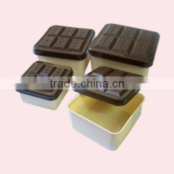 4 in 1 Lovely Chocolate Shape Plastic Airtight Box Set /Crisper Box Set