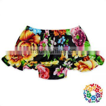 Popular Printing Pattern Design Ruffle Girls Baby Bloomers Solid Color Girls Icing Shorts