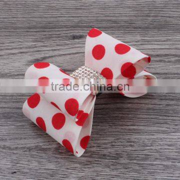 Plastic Bow Flower Clip Wtih Rhinestone Center for Kids Hair Accessories photo-3
