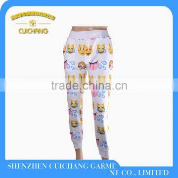 2016 new design emoji wholesale custom blank jogger pants