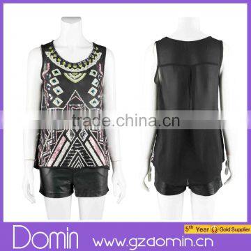 2014 Newest Design Ladies Sleeveless Sequin Tank Tops