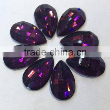 tear drop glass sew on pendant flat back beads with holes for jewelry accessories