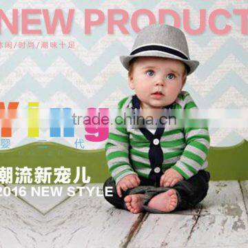 New arrival cute design 100 cotton fabric striped baby romper baby clothes