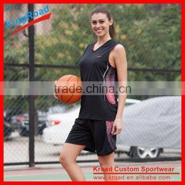 Breathable and cool womens/ lades sublimation basketball uniform