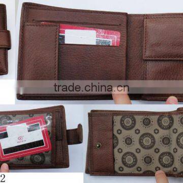 Fashion coffee cowhide skin real leather purse wallet men