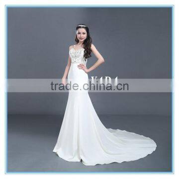 Sweetheart Satin Handmade Embroidery Beaded Wedding Dress With Bridal Mantilla Veil photo-4