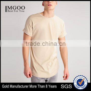 MGOO OEM Service Round Neck Long Line T Shirt Mens Slim Fit Plain T Shirts Wholesale