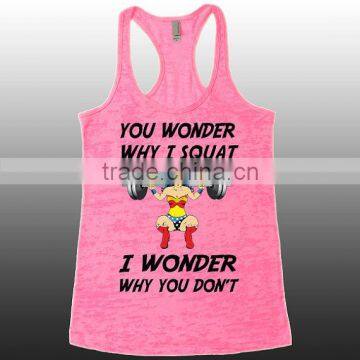 Popular Items for Burnout Tank Tops Funny Womens Superhero Fitness Tank Ladies Gym Stringer Tank Top Workout Clothes Yoga Wear photo-4