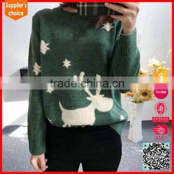 2017 women ugly christmas sweater knitting pattern with deer