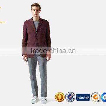 OEM Custom Cashmere Wool Suits V Neck Causal Suits for Man