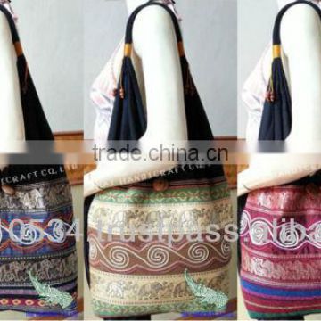 Thai cotton Embroidered Handbag Tote Bag