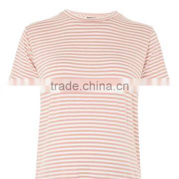 Cute Loose Meternity Technical Pregnant Girl Delivery Pink Stripe Blouse photo-5