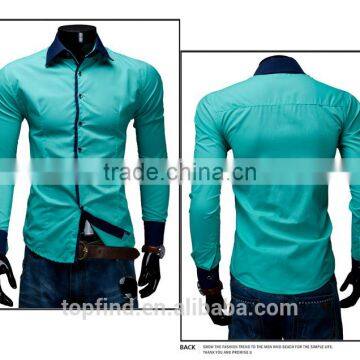 Beautiful Bright Color Slim Fit Men Dress Blank Shirt for Men photo-4