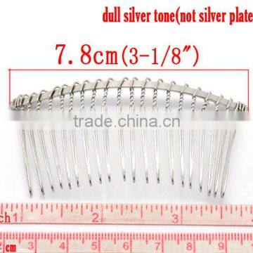 Hot Sell Professional 10PCs/pack Silver Tone Comb Shape Hair Clips photo-2