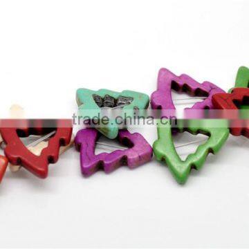 2 Strands Mixed Synthetic Howlite Turquoise Christmas Tree Loose Beads photo-3