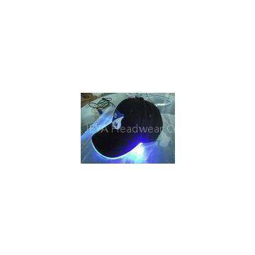 Blue Embroidered Baseball Caps With Built-in Blue Led Light Various Color