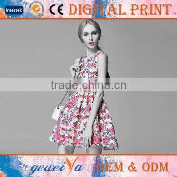 Custom OEM Printing Polyester Cocktail Dress