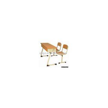 double school desk and chair