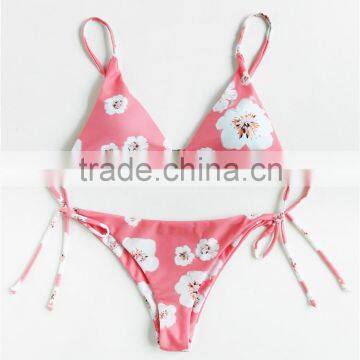 Tie Side Bikini Bottom Sexy Extreme Thong Custom Printed Bikini Swimwear photo-2