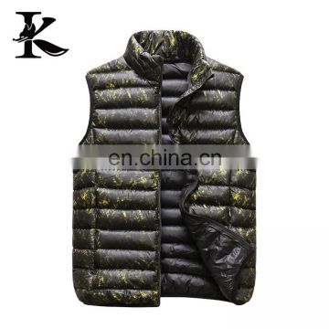 Wholesale Male Casual Camouflage Stand collor Padded down Vest