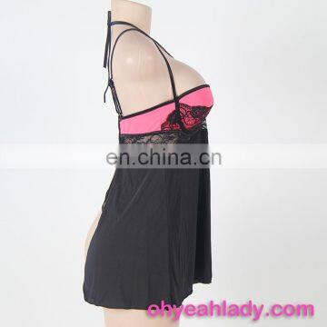 Factory Fashion Women Black Sex Night Dress photo-5