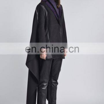Hot Style Sheepskin Fur Jacket Wing Design Woollen With Fur Coat Ladies Colorful Collar Fur Garment