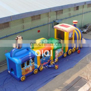 inflatable train tunnel course /giant inflatable obstacle course/inflatable kids obstacle course