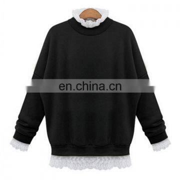 New Ladies Casual Sport Tops Plain Hoody Girls Lace Sweatshirt Jacket Plus Size photo-4