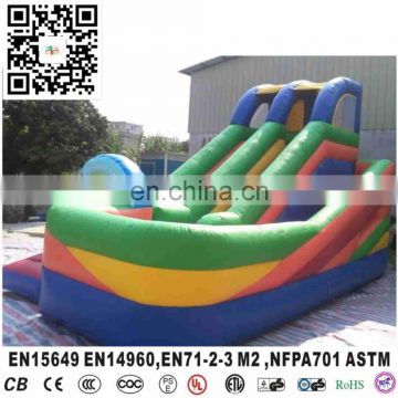 High quality green inflatable slide with pool for kids or adults