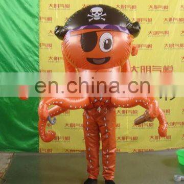 customized printed backpack inflatable octopus costume for adults