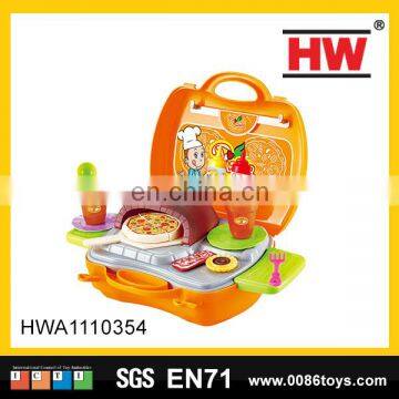 Handle Box Packing Kitchen Toys Plastic Pizza