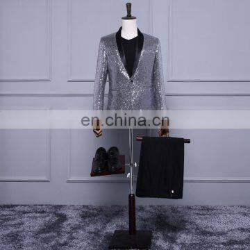 Free Shipping Gray men suits 2017 formal evening dress at party white or Ivory colored prom gowns suzhou