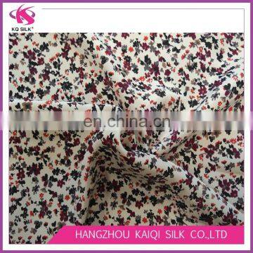 Small Floral Printing Silk CDC 100% Pure Silk Crepe de Chine Fabric photo-2