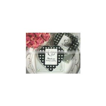 Black and white hearts pattern photo coaster