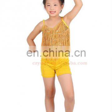 Beaded sequin tasse Children jazz dance costume top and pant ET-018#