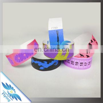 2017 wholesale OEM Manufacture full color printing cheap tyvek wristband