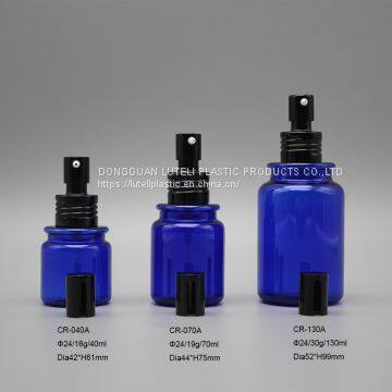 Wholesale 70ml blue night refill personalised perfume PETG plastic bottle with sprayer