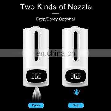 Body Temperature Measuring Sensor Automatic Alcohol Gel Liquid Hand Sanitizer Dispenser Termometro y Dispensador Automatico Gel