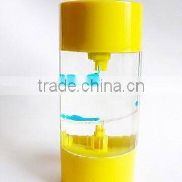 Reverse Flowing Hourglass, Round Shape LED Light Liquid Oil Hourglass photo-2