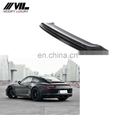 Modify Luxury Dry Carbon Fiber Car Duck Wing Spoiler for Porsche 911 991 Carrera 4 S 4S Coupe 2-Door