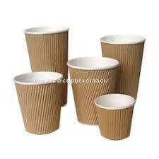 coffee shops 8oz kraft ripple paper cups disposable tableware hot brown kraft insulated cups